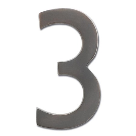 ARCHITECTURAL MAILBOXES Brass 4 inch Floating House Number Dark Aged Copper 3 3582DC-3